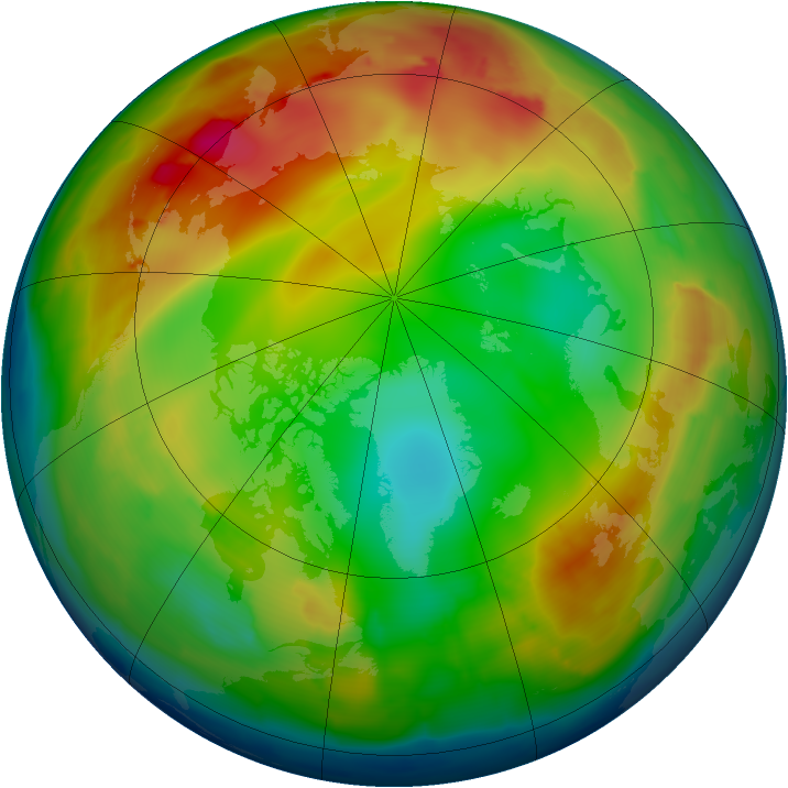 Arctic ozone map for 30 December 2009